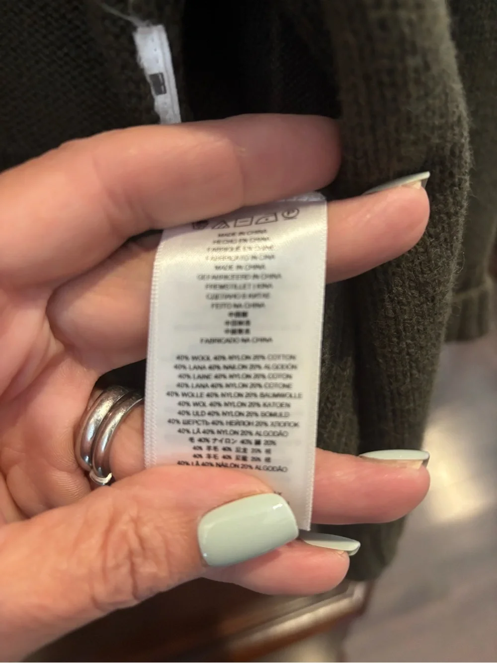 Michael Kors Olive Shawl Collar Toggle Cardigan
